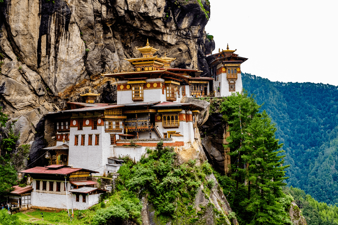 Tiger’s Nest Monastery on a cliffside in Paro, Bhutan